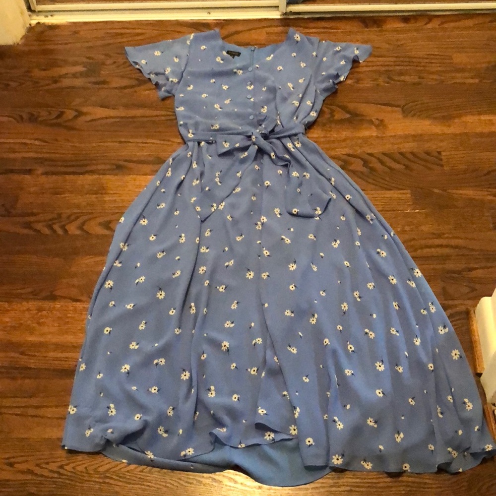 TALBOTS periwinkle rayon dress, near floor length.